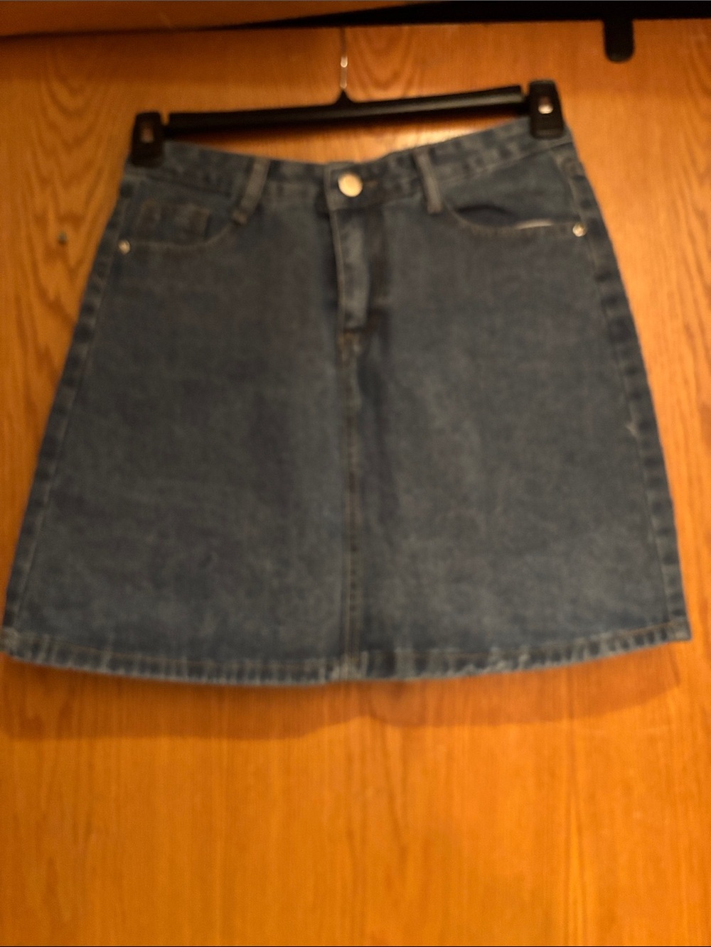 Amazon Brand, mini denim skirt, blue, 16 inch length, Large